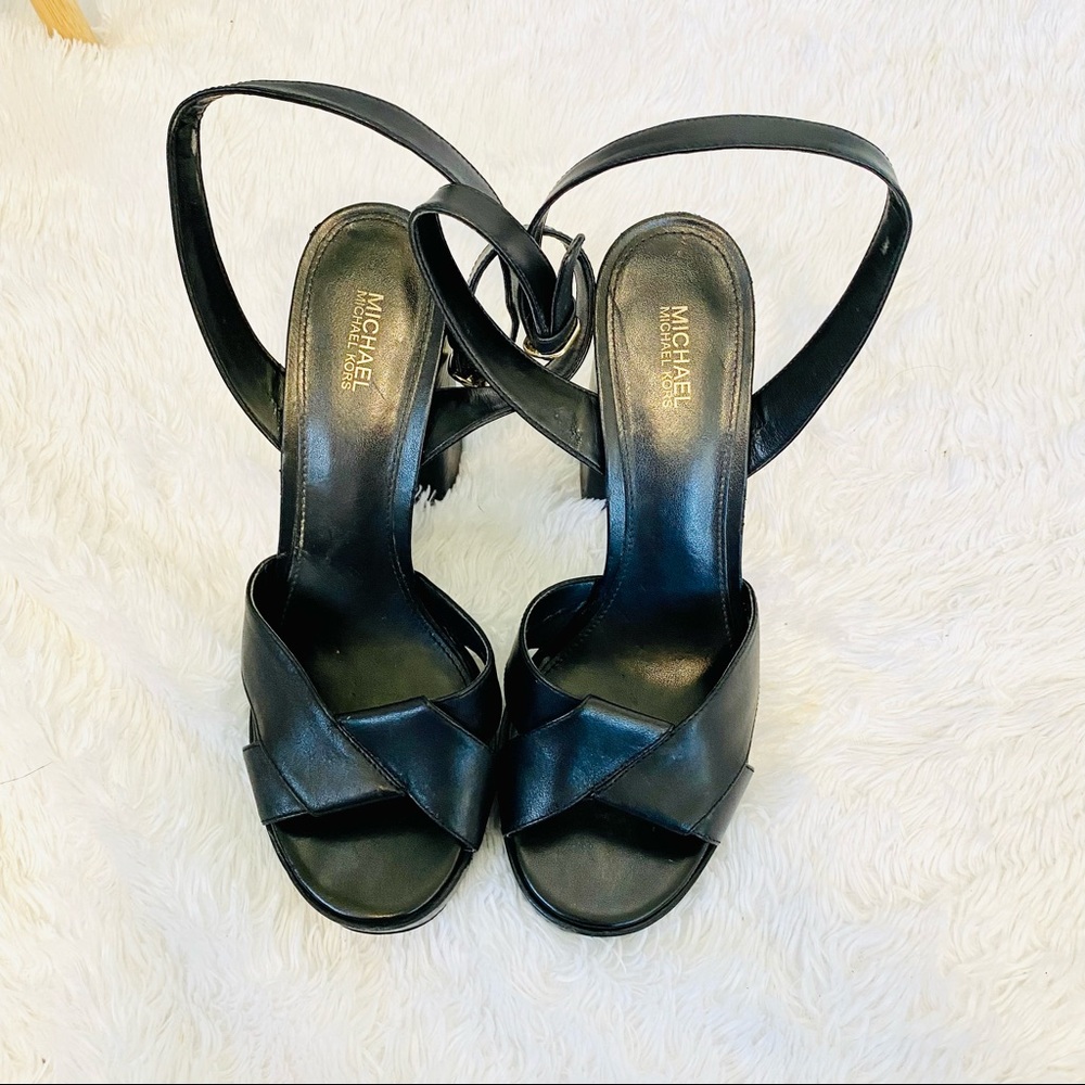 Michael Kors Fallon Chunky Black Heels - Picture 7 of 17